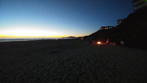 Scenic view of sea at night