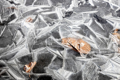 Full frame shot of crumpled foil