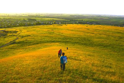 Man standing on grassy field