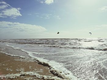 Scenic view of sea against sky during summer