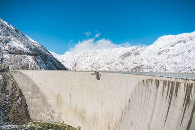 High angle view of dam against sky