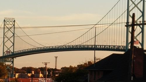 Low angle view of suspension bridge