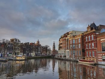 Canal passing through city