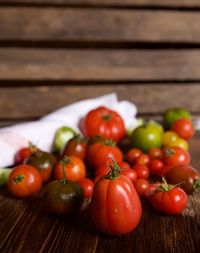 Close-up of tomatoes on table