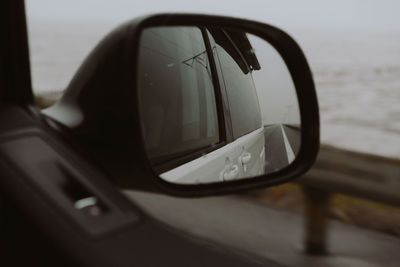 Close-up of side-view mirror
