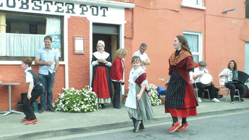 Woman standing on street