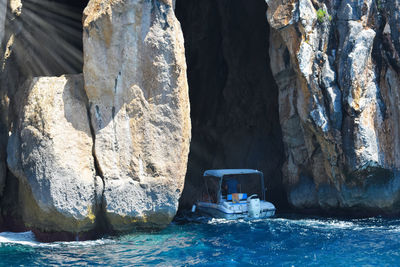 Rock formation in sea