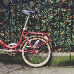 Parked motor scooter in parking lot