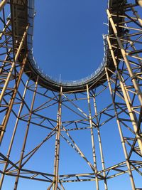 Low angle view of ferris wheel against blue sky