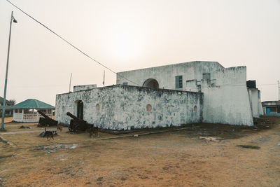 View of old building against clear sky