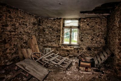 Interior of abandoned building