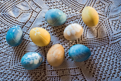 Easter egg painted with natural egg dye from plants.