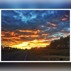 Country road at sunset