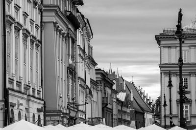 Low angle view of buildings against sky