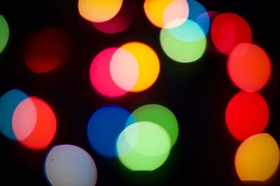 Defocused image of illuminated lights