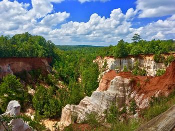 Scenic view of landscape against cloudy sky