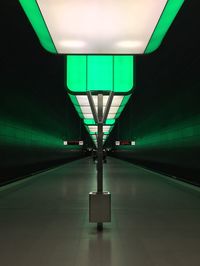 Illuminated subway railroad station