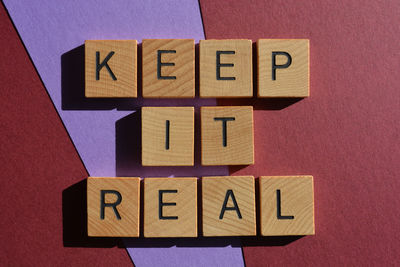 Close-up of toy blocks on table