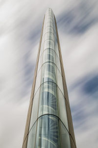 Low angle view of modern building against sky