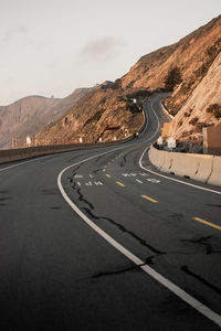 High angle view of road against sky