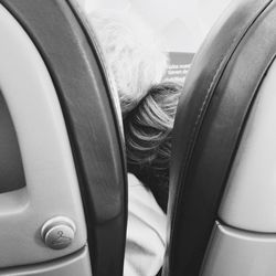 Close-up of man sitting in car