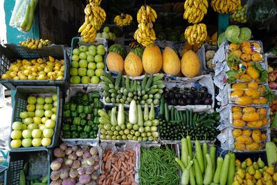 Fruits for sale at market stall