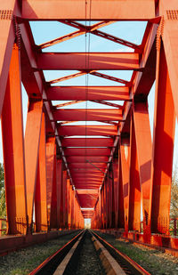 View of red bridge