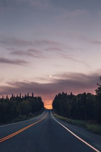 Road against sky during sunset