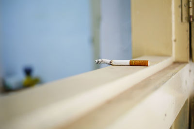 Close-up of cigarette smoking