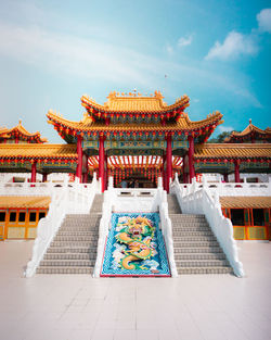 Temple against building