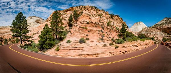 Scenic view of rock formation against sky