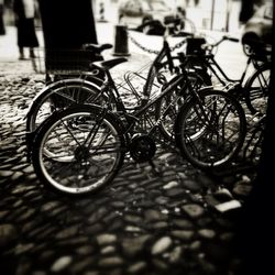 Bicycle parked at parking lot