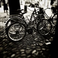 Bicycle parked at parking lot
