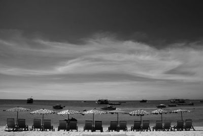 Scenic view of beach against sky