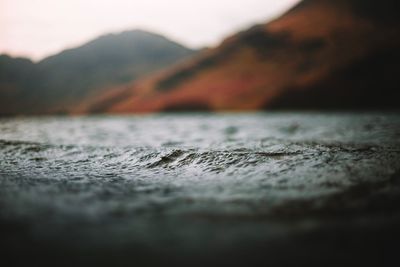 Surface level of road against sky
