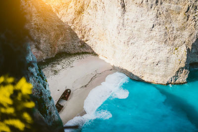 High angle view of sea