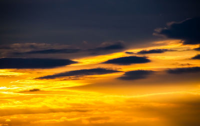 Low angle view of clouds in sky during sunset