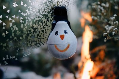 Close-up of christmas decoration on tree