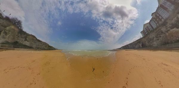 Panoramic view of land against sky