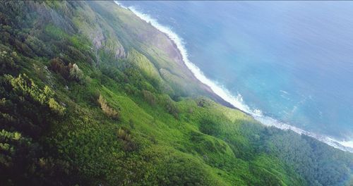 High angle view of sea against sky