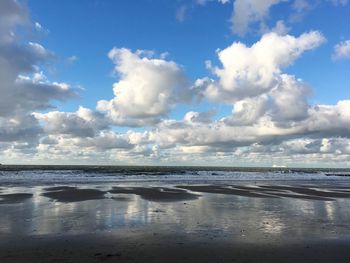 View of sea against cloudy sky