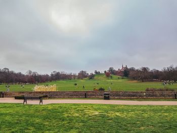 Scenic view of field against sky