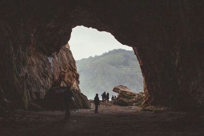 People standing on rock formations