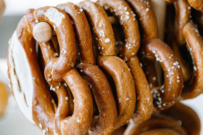 Traditional german savory lye pretzel with salt