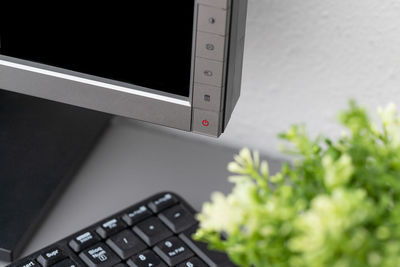 Close-up of laptop on table