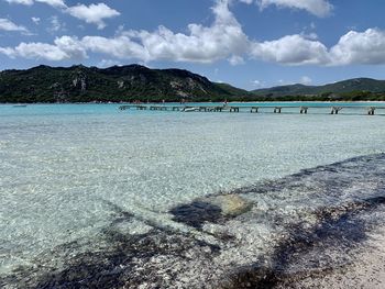 Scenic view of beach against sky