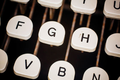 Full frame shot of typewriter keys