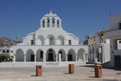 Exterior of building against clear blue sky