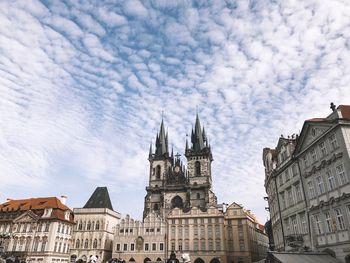 Low angle view of buildings against sky