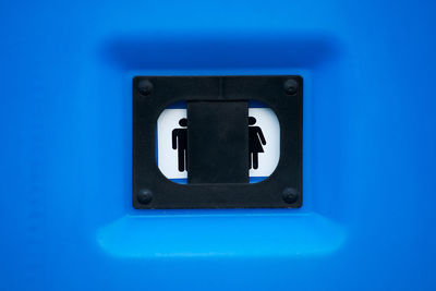 Close-up of the sign on the public toilet. man and woman, man or woman 